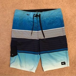 O Neill Mens Boardshorts Swimwear Waist 30 Size Small Shades of Blue Pocket